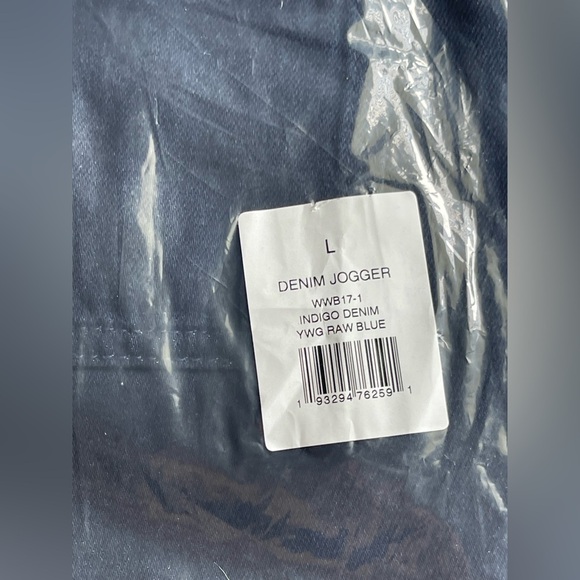 NWT WEWOREWHAT DENIM JOGGER JEAN INDIGO BLUE HIGH WAIST ELASTIC WAIST SIZE L - Picture 3 of 6